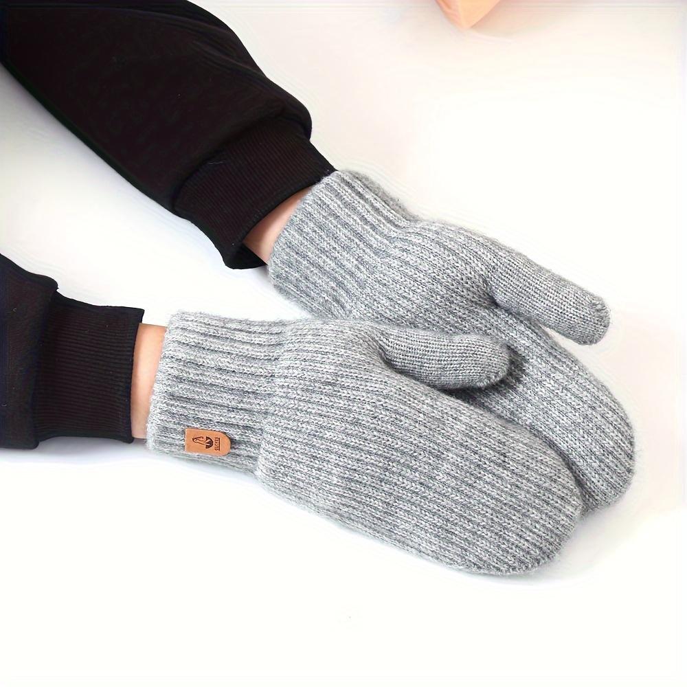 Winter Cold-Proof Fleece Gloves - Cute Fleece Full-Finger Knitted Gloves, Thickened Double-Layer Cold-Proof and Warm Gloves