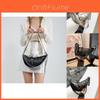 Sac bandoulière tendance noir et argent à chaîne, élégant en PU pour un look quotidien