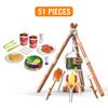 51-teiliges simuliertes Lagerfeuer Camping Spielzeug Rollenspielhaus Küche Essen Picknick Kinder Rollenspiel Set Kinder Frühpädagogisches Spielzeug