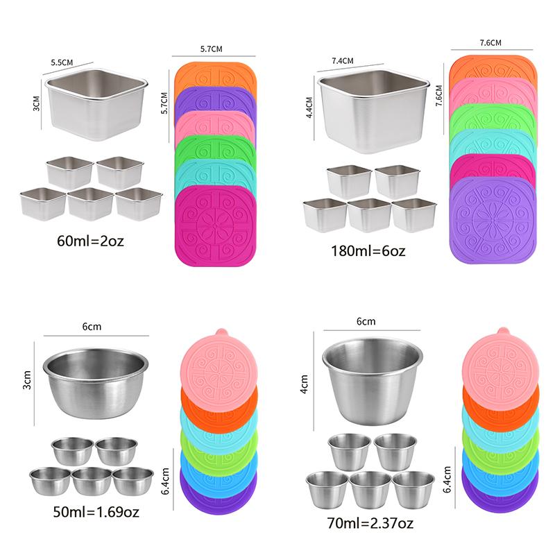 Stainless Steel Leakproof Salad & Snack Containers with Silicone Lids  Stackable, Portable Food Storage for Dressing, Lunch