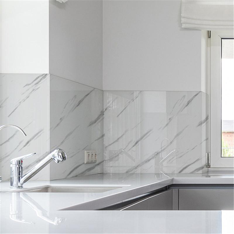 Waterproof Pvc Marble DIY Self-adhesive Wall Stickers Kitchen Renovation Wallpaper Decorative Film