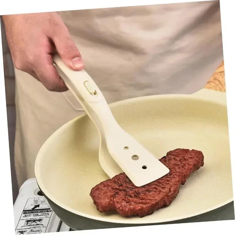Multipurpose 2 in 1 Silicone Clamp Spatula,Omelette Spatulas Fried Steak Clamp Flipping Fish Gripper Bread Clip Kitchen Tools