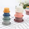 1Set Silicone Stacking Cups Montessori Toys for Kids Stacker Blocks Early Educational Toys Baby Bath Toys Ins Style Bathtub Toy