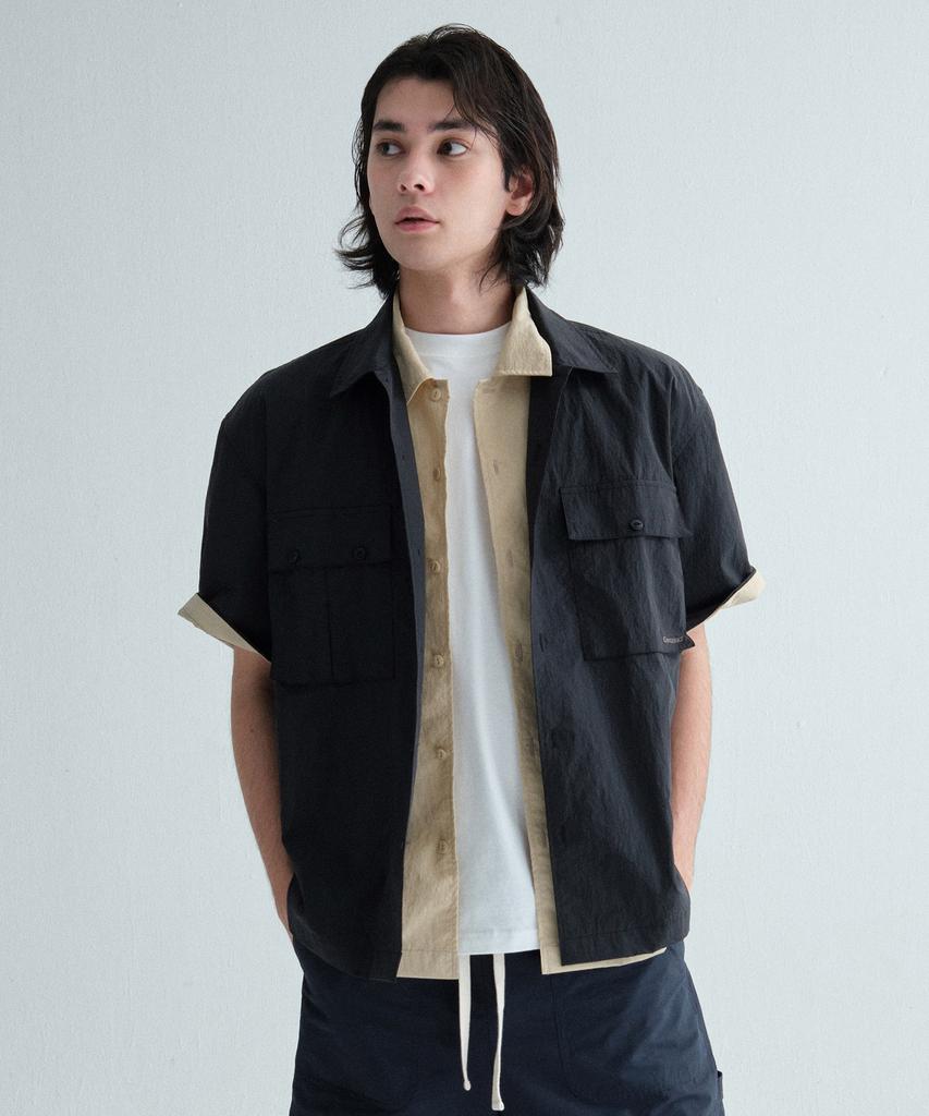 COVERNAT Nylon Fatigue Half Shirt Black
