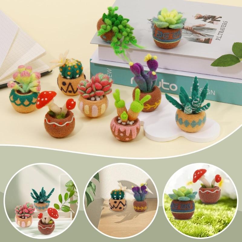 Beginner Friendly Wool Craft Set Animal Plant Creations With Fibers