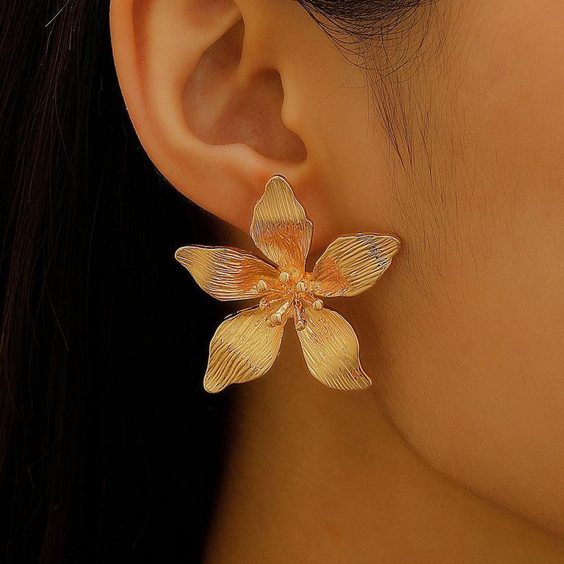 2026 Vintage Drop Glazed Flower Earrings for Women Elegent Sweet Y2K Stud Earrings Exaggerated Jewelry Accessory Gift