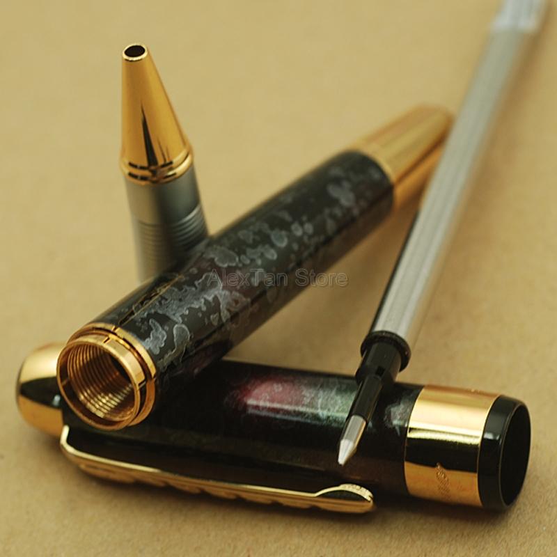 Penna a Rullo Jinhao 250 Metallo Argento & Dettagli Oro Multicolore Gadget per Scrivere Cancelleria Scuola Ufficio