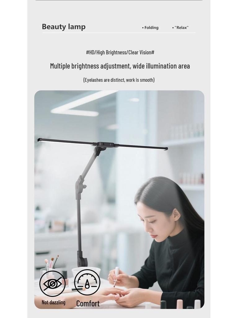 Foldable LED Eye-Protection Desk Lamp with Clip for Reading and Computer Use