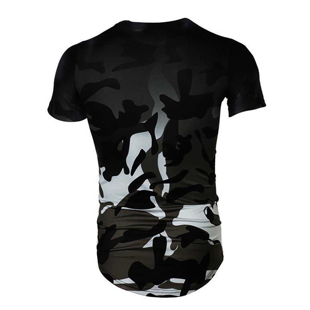 Men's Fashionable Casual Camouflage Gradient Short-sleeved Top