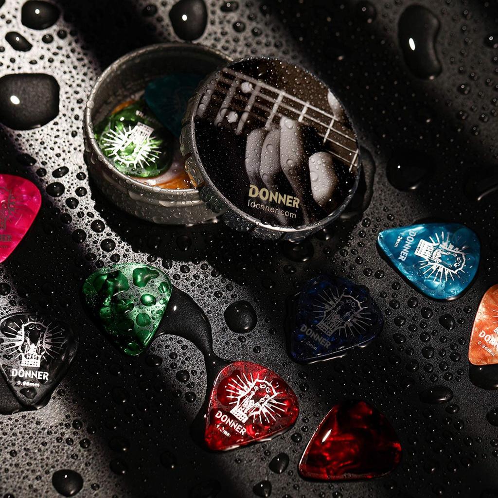 Guitar Picks Donner Colorful Celluloid 16-Piece Set Various Thicknesses