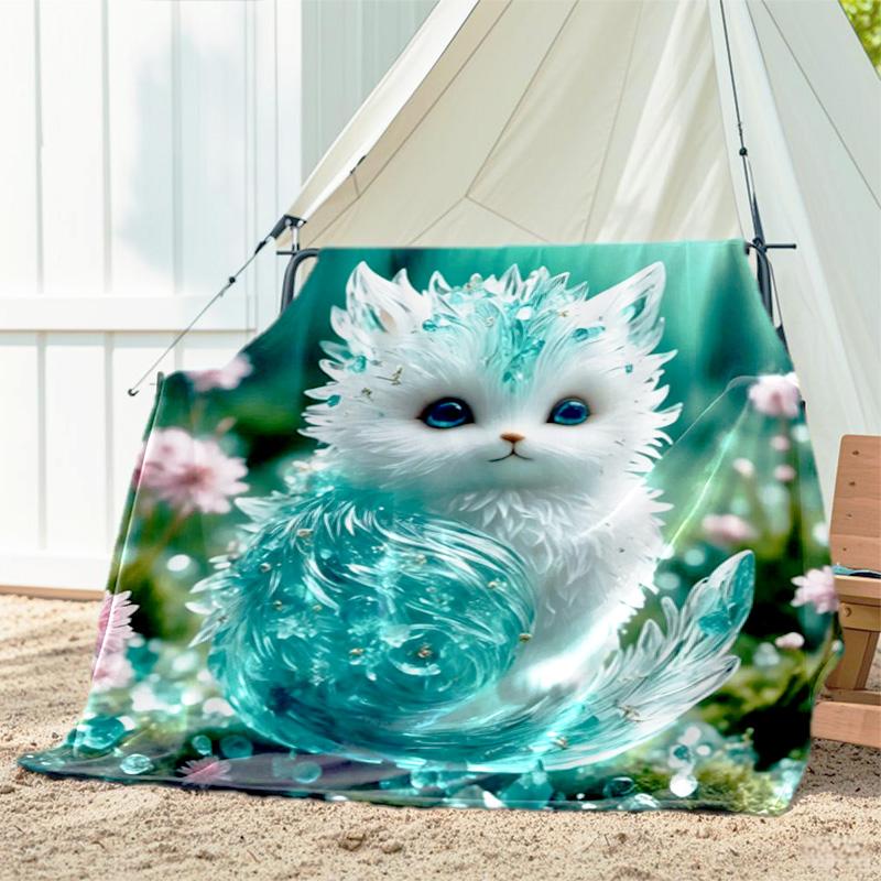 1pc Dog Pattern Blanket, All Season Lightweight Home Office Outdoor Nap Multifunctional Blanket