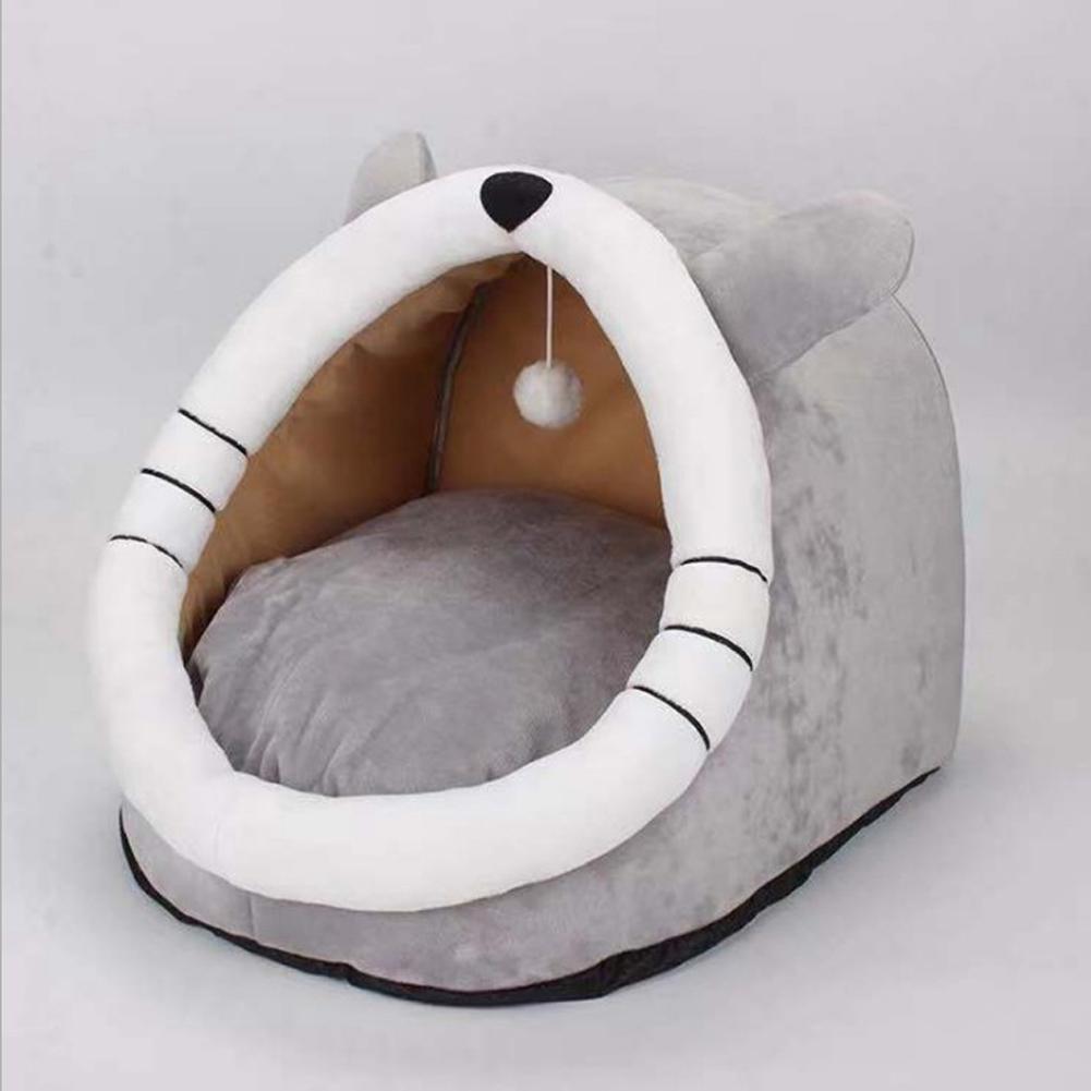 Deep Sleep Cat Bed Cartoon Pet Bed Foldable Removable Washable Pet Sleeping Bed for Small Dog Cats Mat Bag Cave Washable