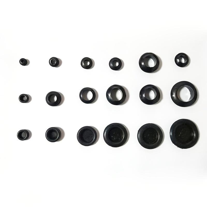 125pcs Rubber Grommet Protective Coil Double-sided Black Rubber Firewall Hole Plug Retaining Ring Car Electrical Wire Gasket