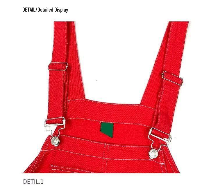 Dopamine Outfit Women's Retro American-Style High-Waist Wide-Leg Overalls for Autumn