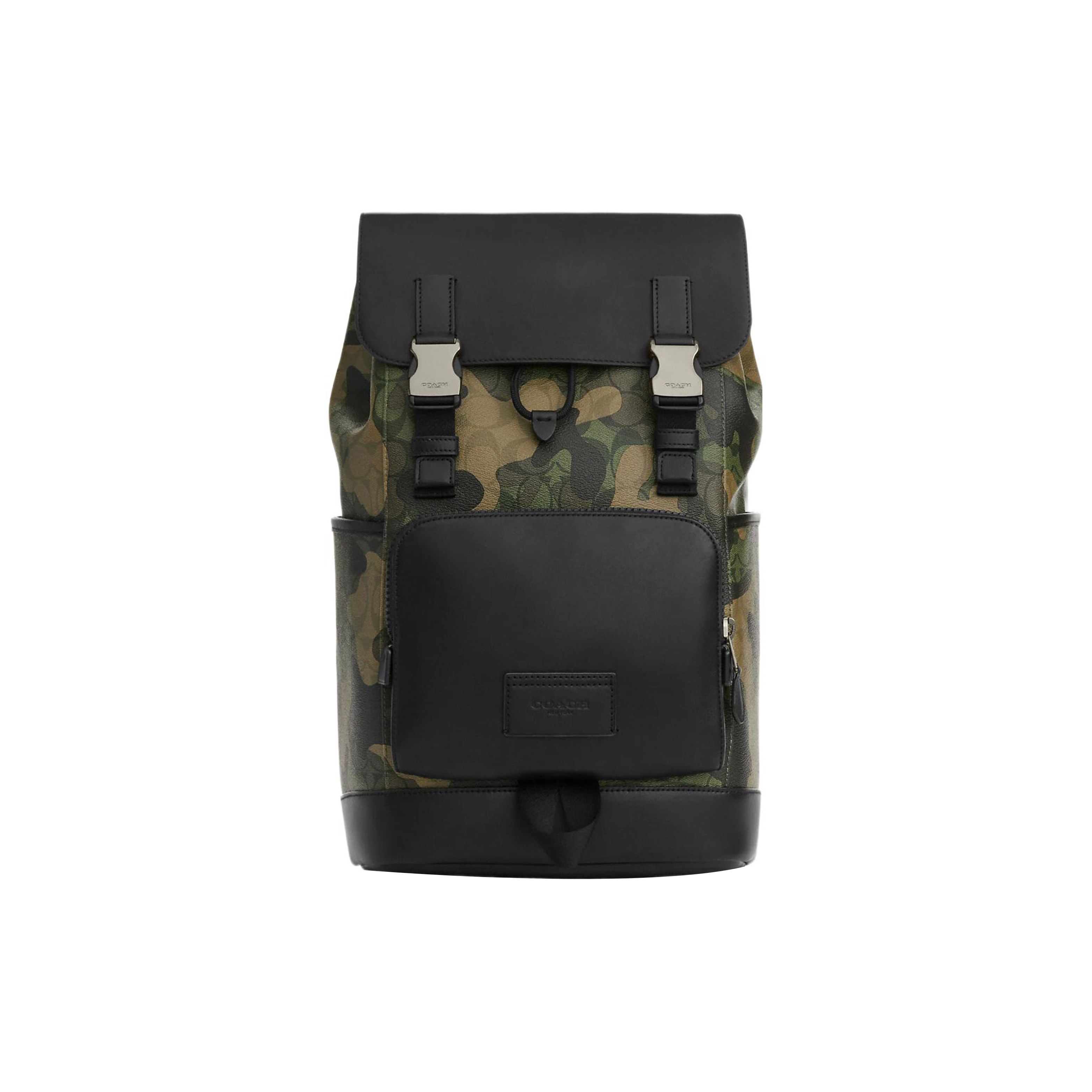 Coach Men's 27 Printed Logo Quick Closure Drawstring Backpack Backpacks Camouflage Cl943-Qbgru
