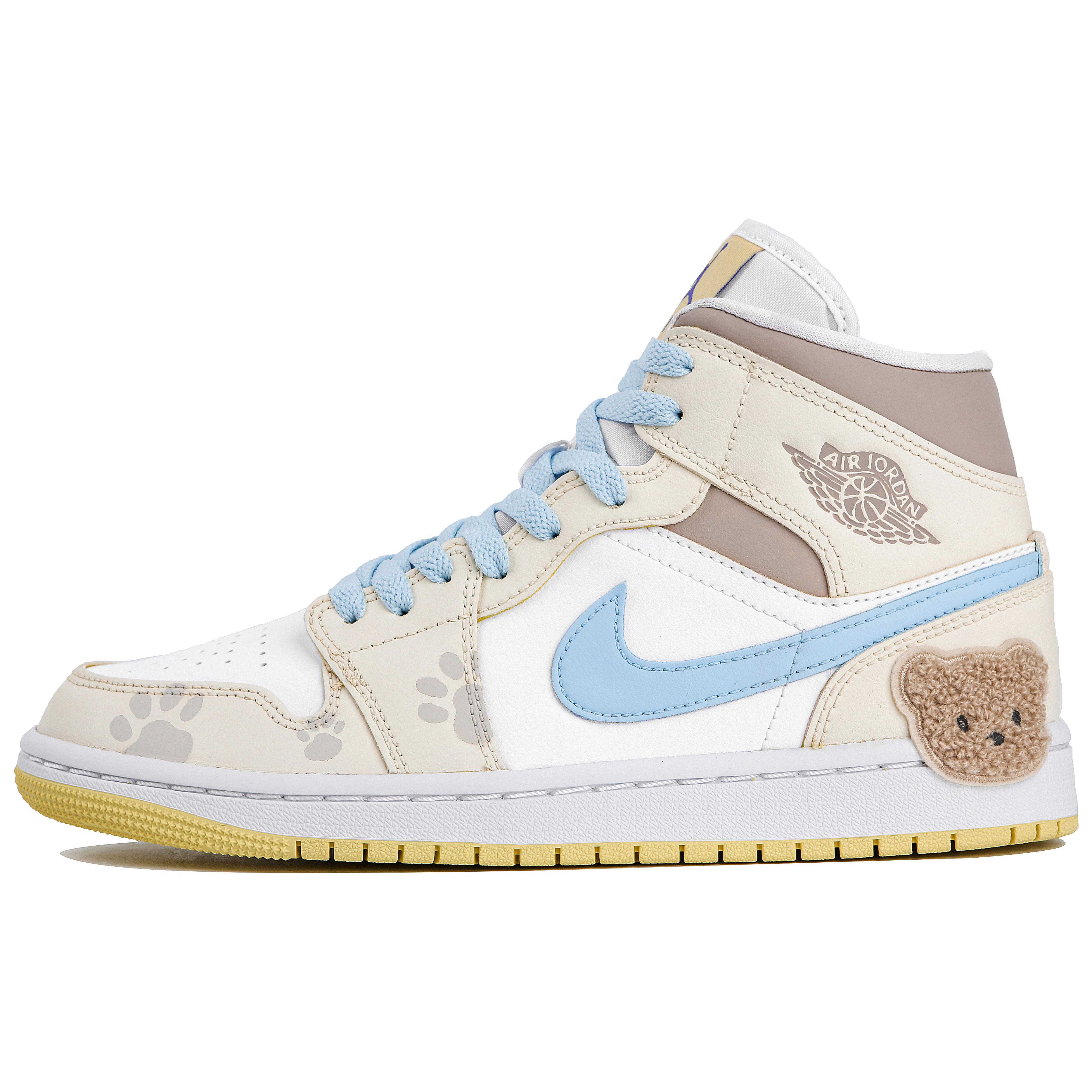 

Jordan Air Jordan 1 High top Vintage Basketball Shoes Women s White Yellow BQ6472-701(Team4-) 39