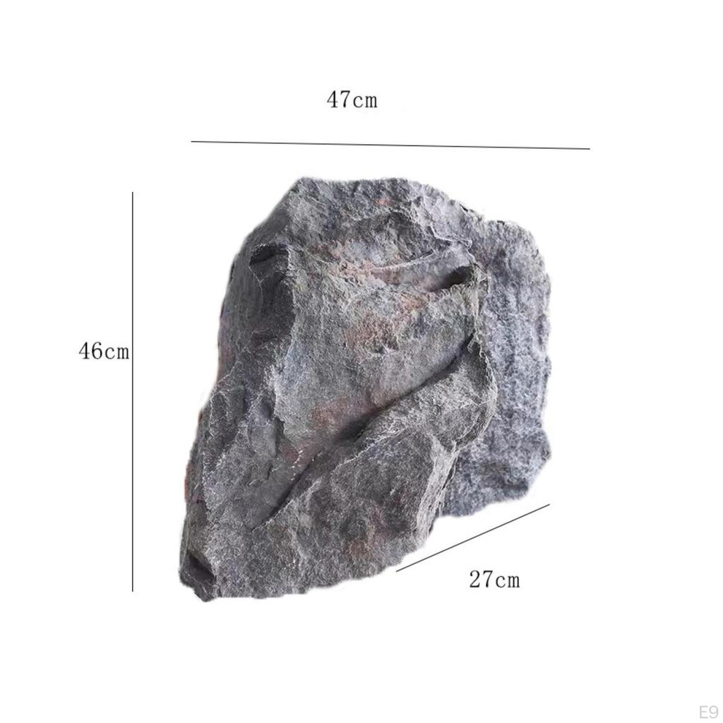 Foam Boulder Lightweight Faux Rock Rugged Surface Stone for Garden Display Gray 1