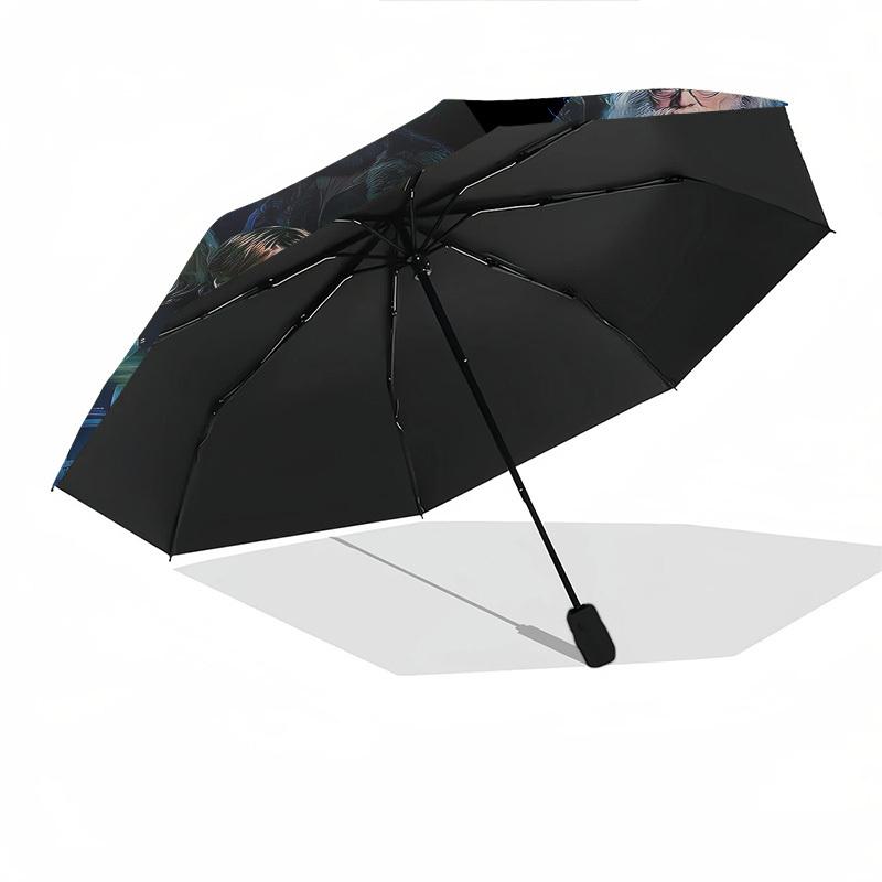 1pc Harry Potter, Hogwarts Express Automatic Folding Umbrella - Compact 8-Rib Design, Durable Plastic & Iron1261L