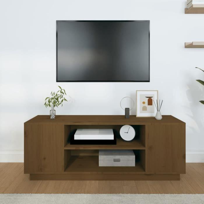 814412 vidaXL TV Cabinet Honey Brown 110x35x40.5 Cm Solid Pine Wood