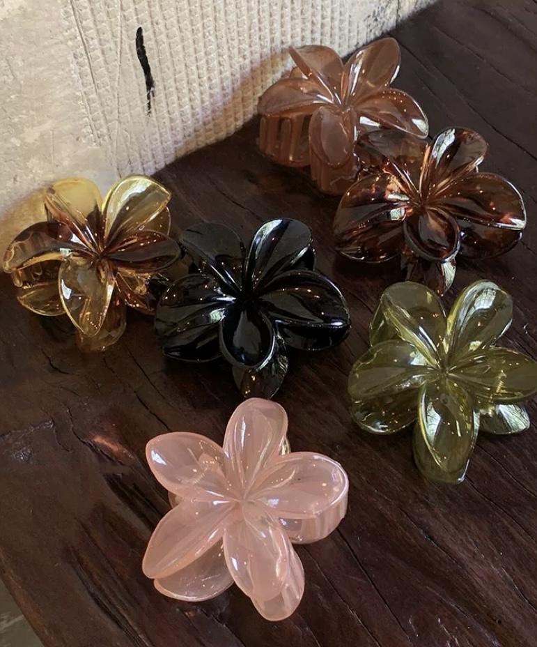 4 buc Clipuri Drăguțe de Păr Tip Gheară de Banană cu Flori pentru Păr Gros, Fixare Puternică Antiderapantă, Hawaian, Accesorii de Păr pentru Femei Fete Cadou de Sărbători