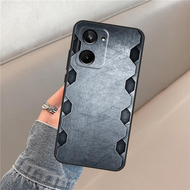 Stahl Eisen Metall Muster Hülle Für Realme 15 14 13 12 11 Pro Plus C63 C61 C55 C51 C53 C25 C65 C67 C71 C75 GT6 GT7 Pro