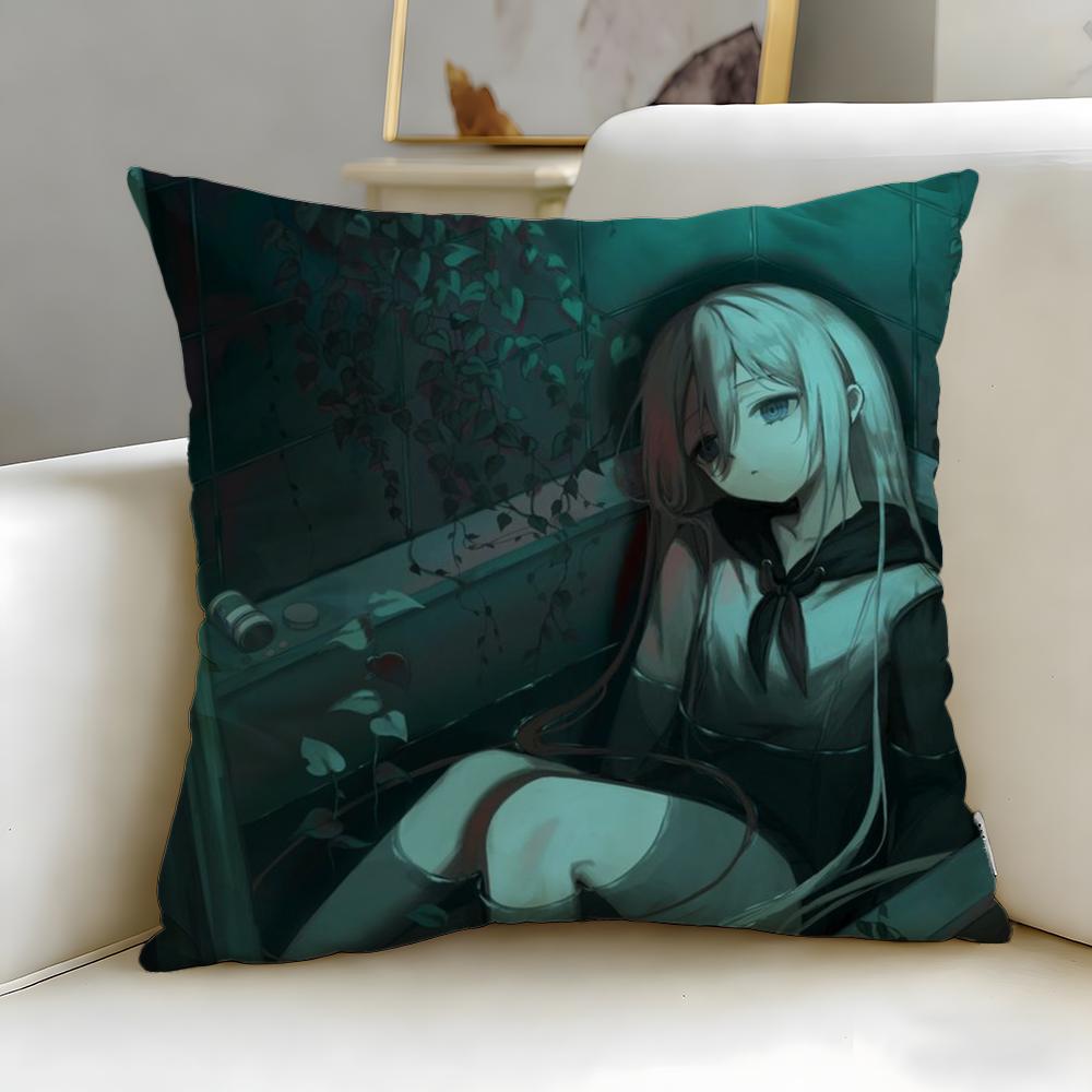 classic anime Mirai Nikki Cushion Cover Soft  EasyWash Pillow Case  Versatile for Couch Bed Travel and Office