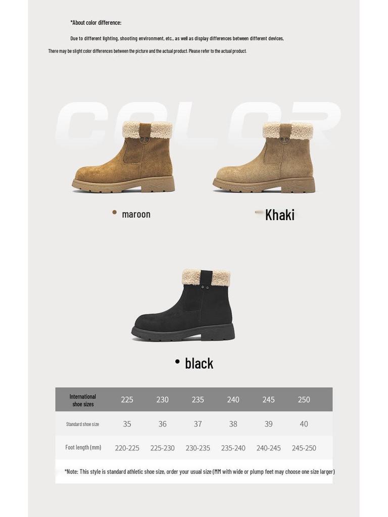 Women's 2025 Winter Fashion Snow Boots: Chunky Heel Ankle Boots with Thick Sole and Velvet Lining