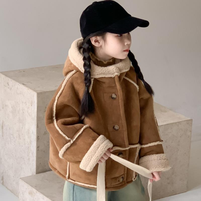 Children's Coat Winter Hooded Fur Thickened Short Warm Jacket