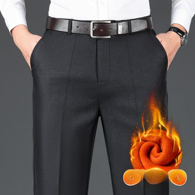 Autumn and Winter Men's Casual Pants Plus Velvet Loose Straight-leg Business Trousers Men's Long Pants