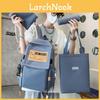 Trendy High School Student Backpack Men's Sports Double Shoulder Bag Black