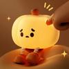Sad Face Pumpkin Night Lights Cute Soft Silicone Safe Lamp Decorations Timing Dimmable Bedside Decor Kids Baby Halloween Gifts Holiday