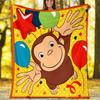Curious George printed throw blanket—lightweight,soft,warm;versatile blanket for all seasons—perfect as &air-conditioning throw,nap blanket