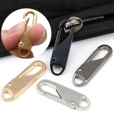 Deslizador de cremallera de repuesto, tirador de cremallera de metal, reparación de cremalleras para hebillas rotas, cabezal de cremallera, extremos de cremallera, bolsas, maletas, manualidades de costura DIY