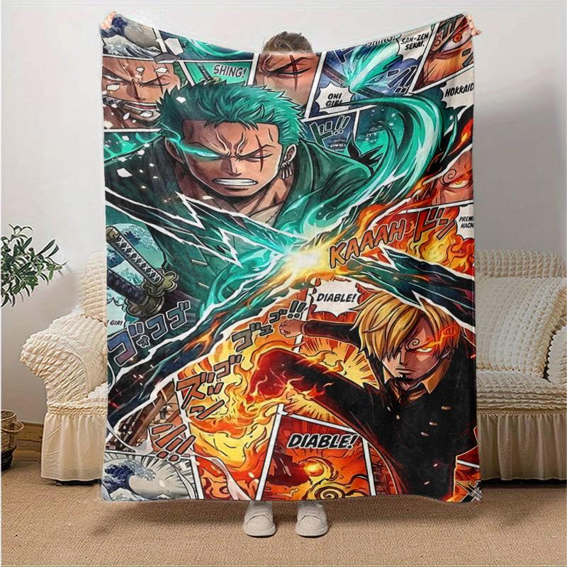 1pc One Piece Adventure Soft Throw Blanket Flannel All Season Light Weight Living Room/Bedroom Warm Blanket. M7270123