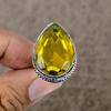 Citrine Genstone Handmade 925 Sterling Silver Jewelry Ring Size 7 KKG-471