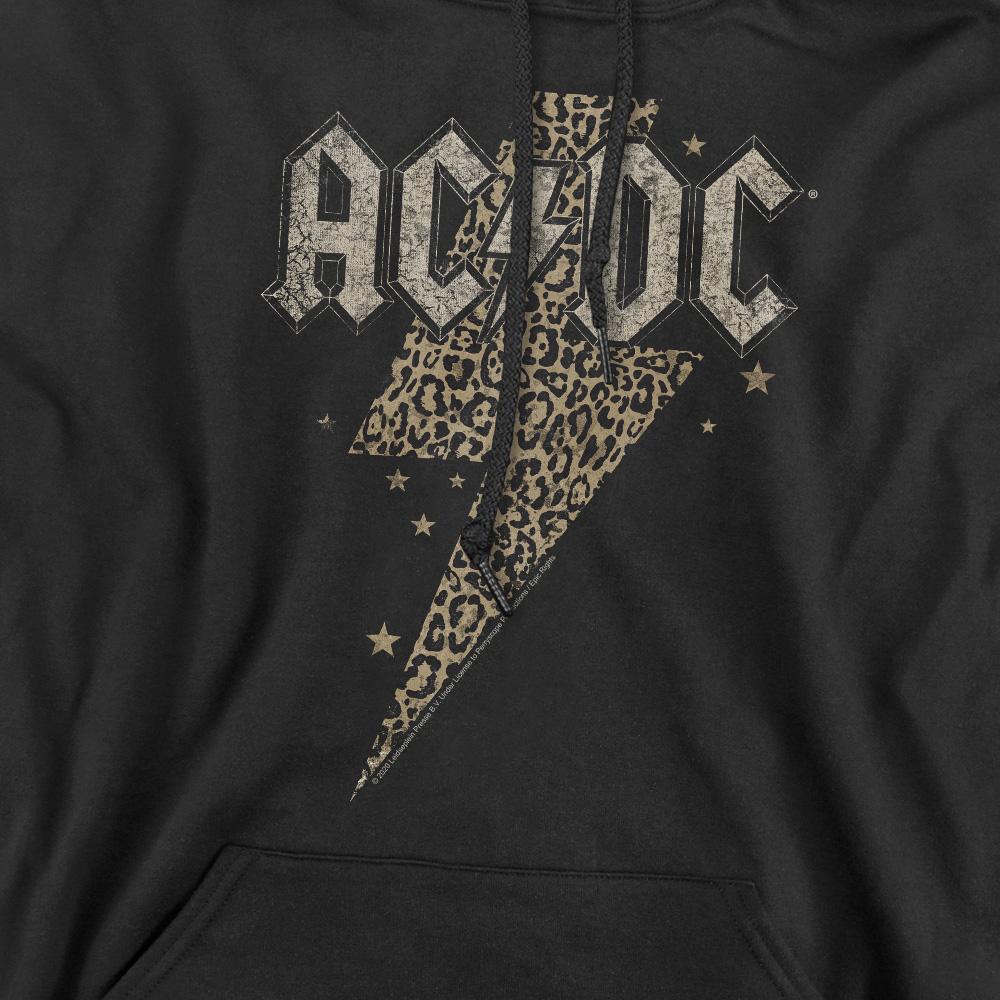 AC/DC Mens Leopard Print Bolt Hoodie