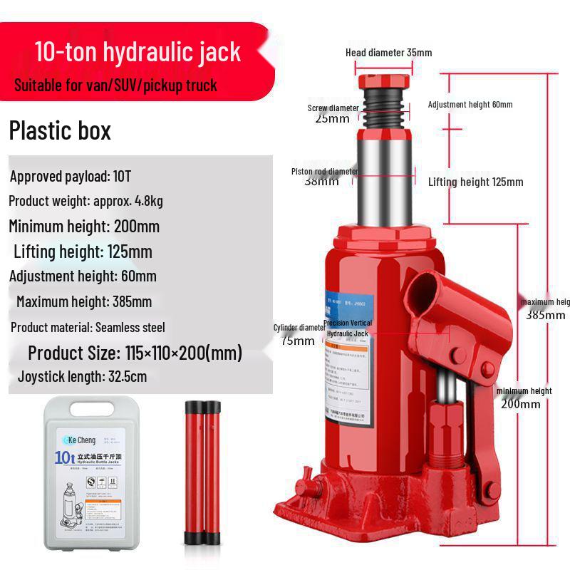 Küçük Otomobiller, Arazi Araçları ve Minivanlar için 2 Tonluk Dikey Hidrolik Kriko