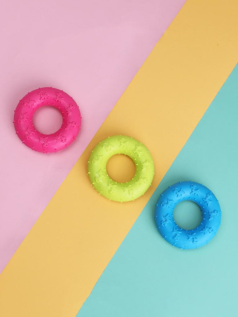 1pc Donut Dog Chew ToyTPR for Aggressive Chewers - Tough & Long-Lasting Puppy Toy for Small, Medium, Dogs,Promotes Dental Health