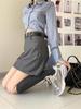 2024 Women's Spring A-Line High Waist Skirt, American Style Gray
