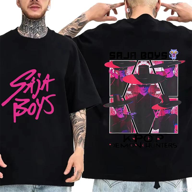 KPop Demon Hunters T-shirts Fashion Hip Hop Harajuku T-shirt Men Women Cotton O Neck Oversized T Shirts