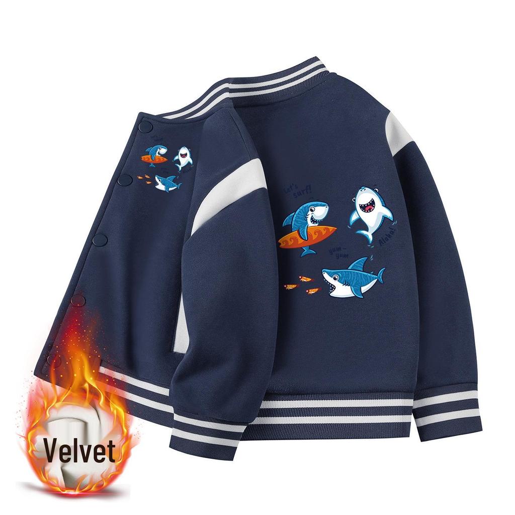 Kinder Baseballjacke mit Fleece-Futter - Lässige Herbst-/Winter-Oberbekleidung