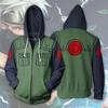Hatake Naruto Kakashi Printed Zipper Fleece Hoodie Jacket Coat Cosplay Costume