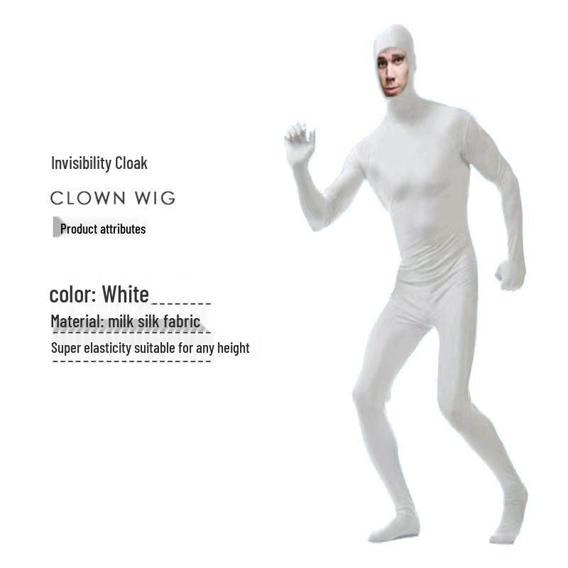 Herren Schwarzer Ninja Cosplay Anzug - Erwachsener Halloween Unsichtbarkeits-Jumpsuit für Bühnenauftritte.