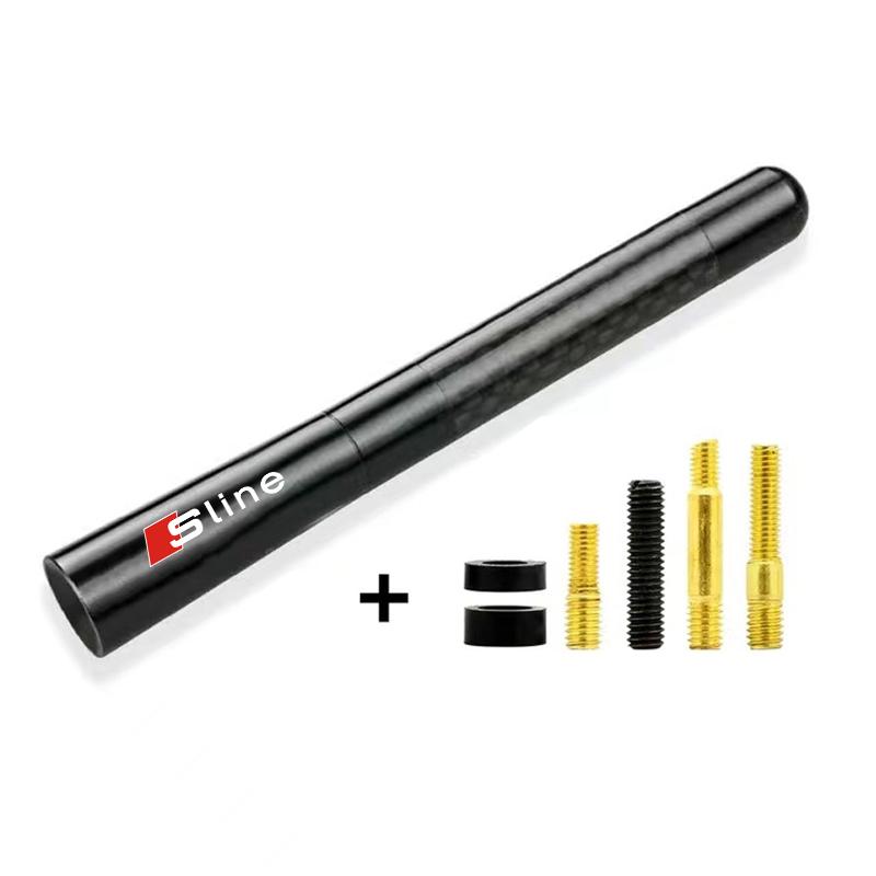 12cm Car Delicate Carbon Fiber Short Antenna Radio Auto Accessories for Audi C5 C6 C7 A4 B6 B8 B7 A6 A3 A5 Q3 Q5 Q7 8P S3 S5 S4 S2 S6 RS3 RS4 RS5 RS6
