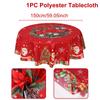 Christmas Polyester Round Tablecloth Merry Christmas Decor For Home 2025 Navidad Natal Cristmas Xmas Gift Happy NewYear 2025