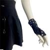 1pair Women Punk Mittens Rivet Ribbons Streetwear Sleeves Half Finger Sleeve for Riding and Music Festivals