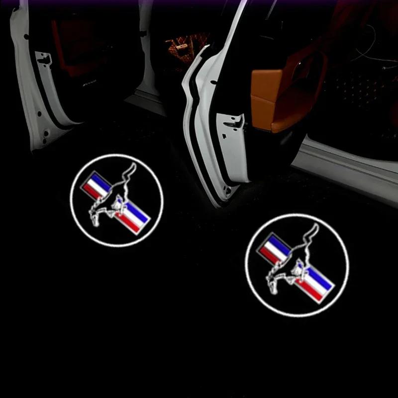 Car Sticker Ford New 2025 Hot Led Car Door Welcome Light Projector Lamp for Ford Mustang Shelby Focus Fusion Transit Fiesta Mond