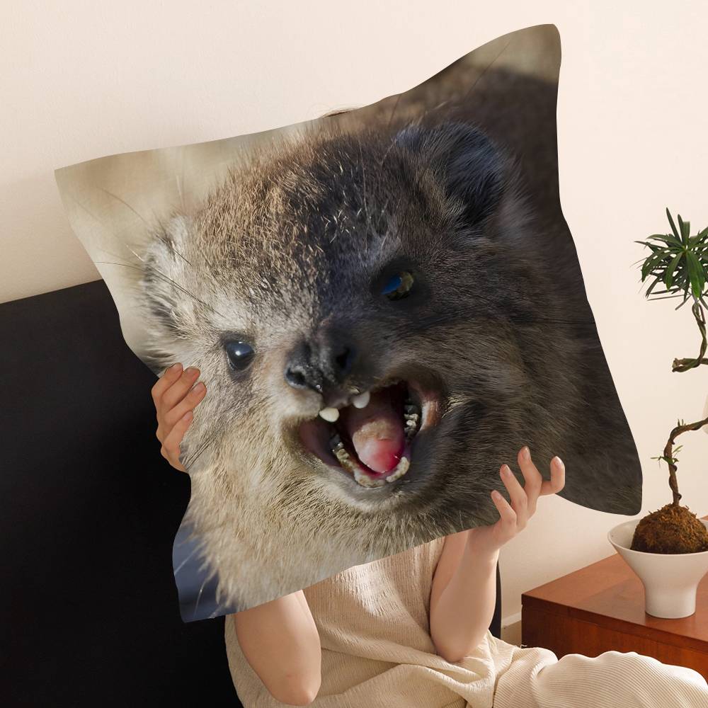 Rock Hyrax Animal Cushion Cover Pillow Cover Decor Pillowcase Printed Cushion Case for Couch