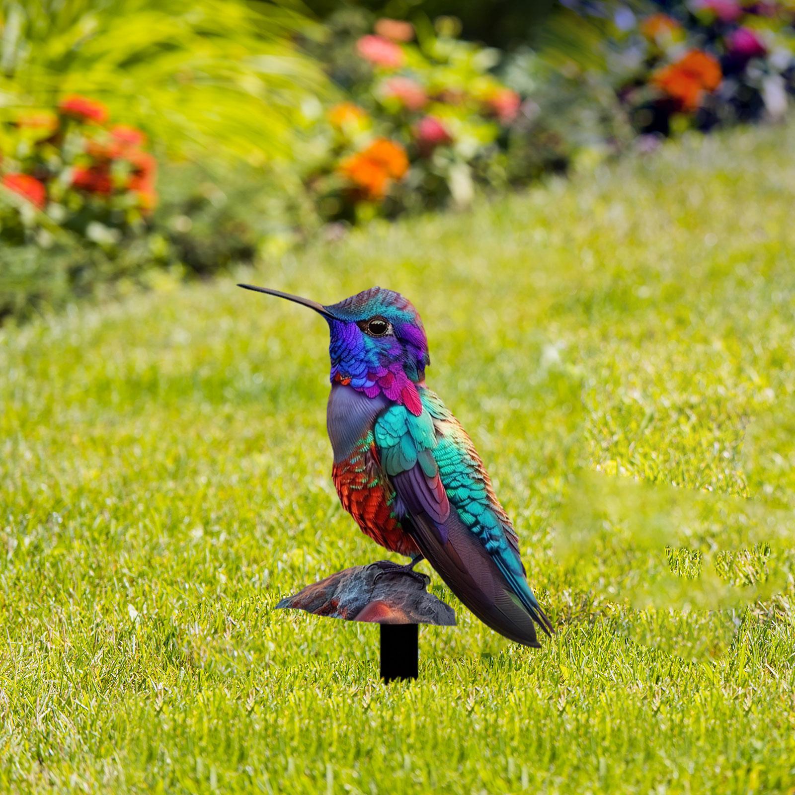 

2D Hummingbird Decorative Garden Stake Flowerpot Decor Lawn Ornament Yard Art Decor for Backyard Courtyard Indoor Outdoor