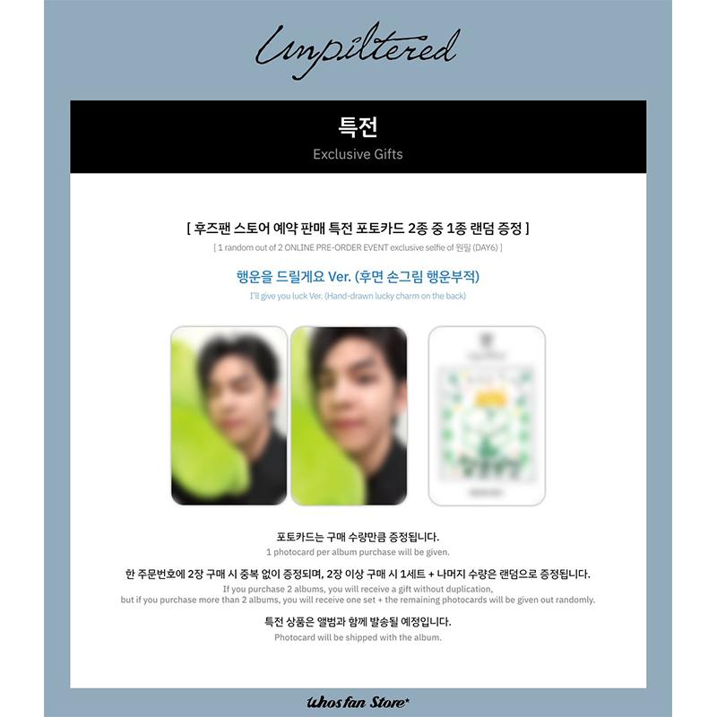 [Pre-order] Wonpil (day6) – 1st Mini Album [Unpiltered] (Online Benefit)